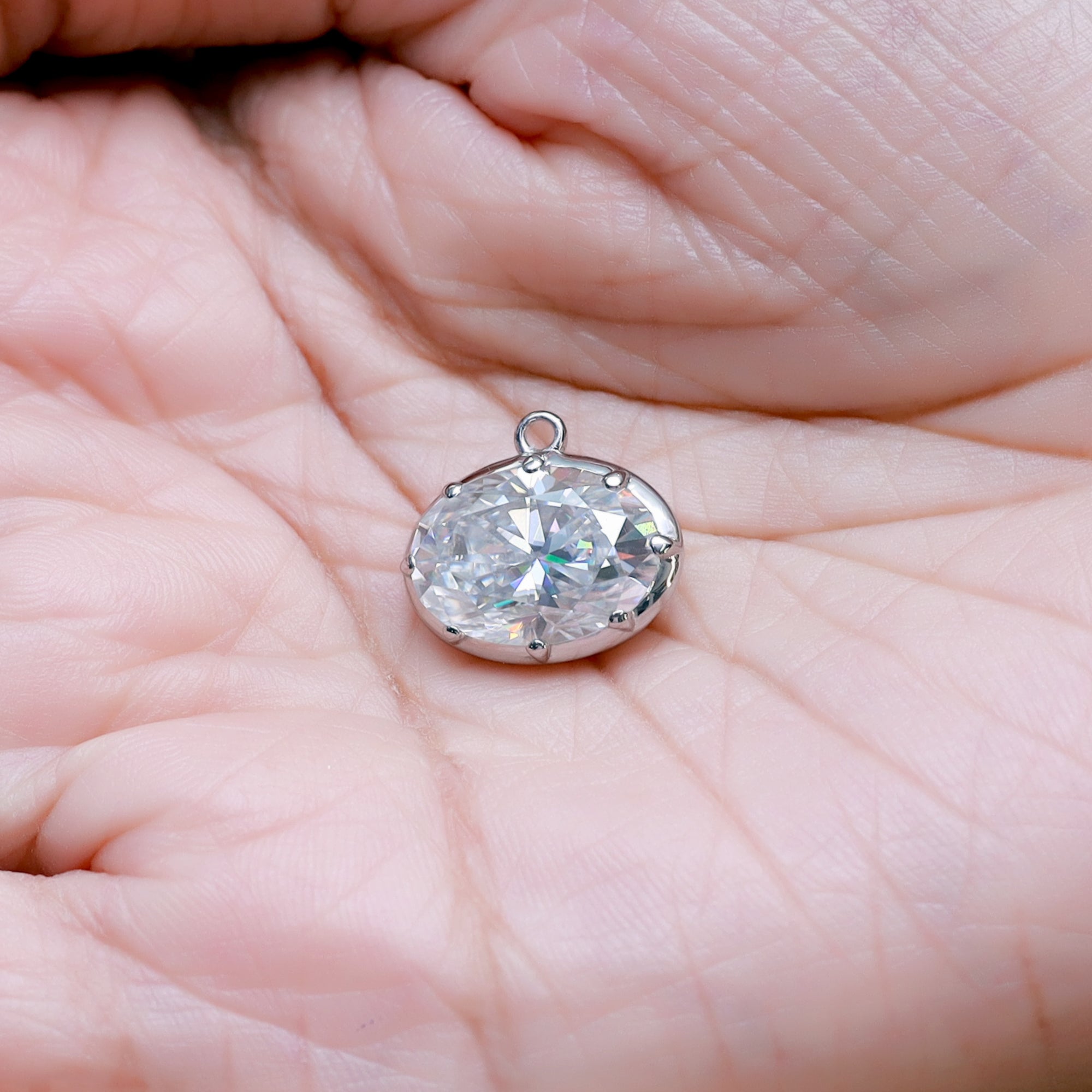Fancy Shape Moissanite Georgian setting pendants
