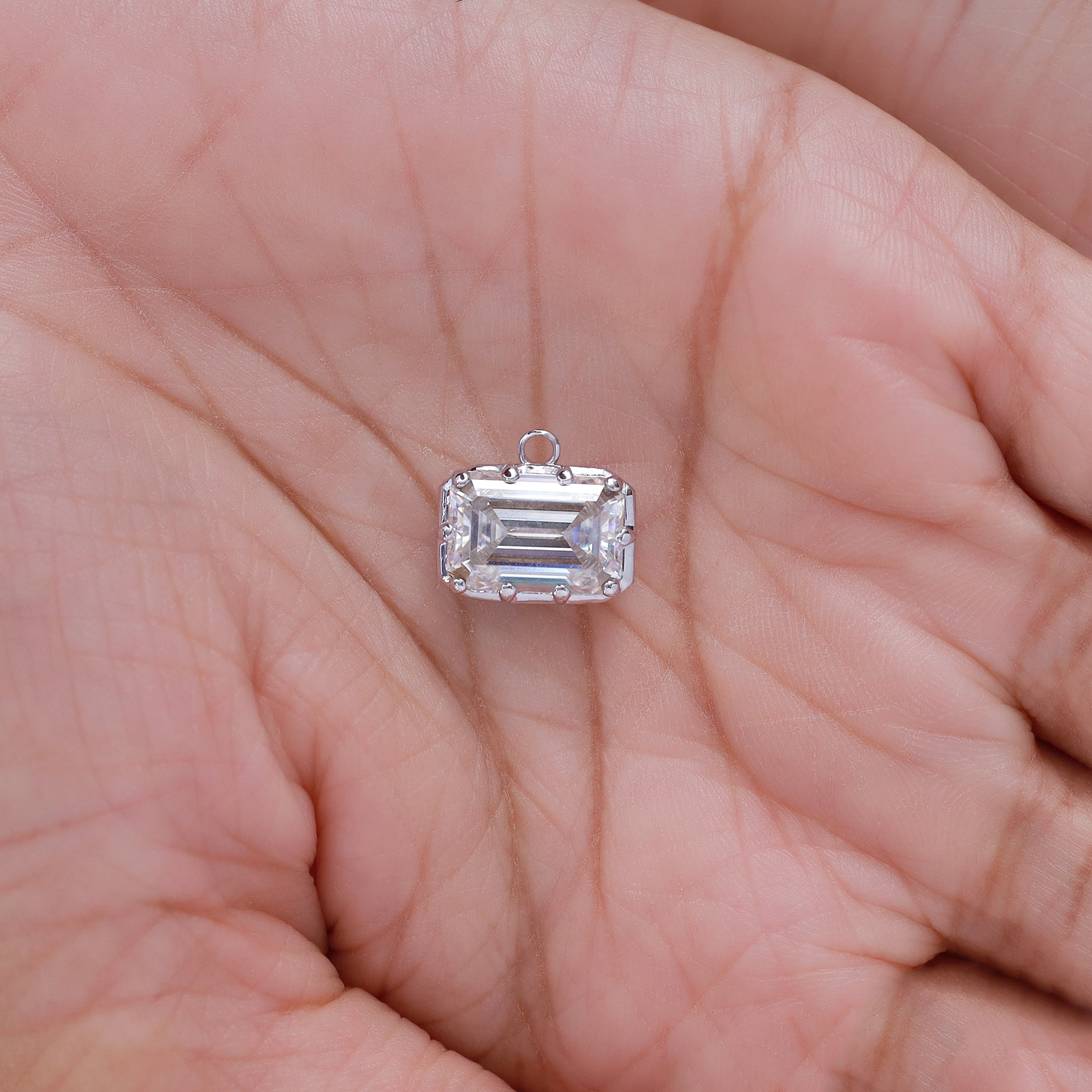 Fancy Shape Moissanite Georgian setting pendants