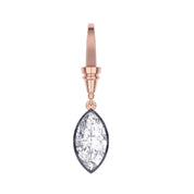 Solitaire Charm Two Tone Pendant Multi Shape 3.00 Carat Lab Created Moissanite with Black Rhodium around the Stone