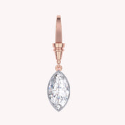 Solitaire Charm Pendant Necklace Two Tone Pendant Multi Shape 3.00 Carat Lab Created Moissanite