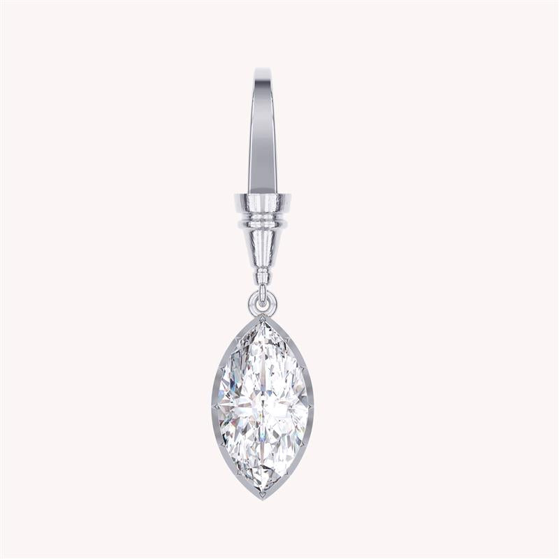 Solitaire Charm Pendant Necklace Two Tone Pendant Multi Shape 3.00 Carat Lab Created Moissanite