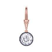 Solitaire Charm Two Tone Pendant Multi Shape 3.00 Carat Lab Created Moissanite with Black Rhodium around the Stone