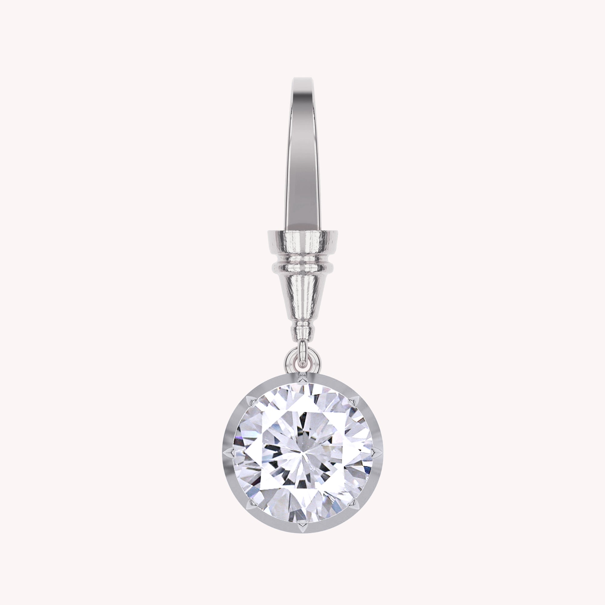 Solitaire Charm Pendant Necklace Two Tone Pendant Multi Shape 3.00 Carat Lab Created Moissanite