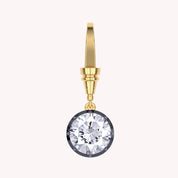 Solitaire Charm Two Tone Pendant Multi Shape 3.00 Carat Lab Created Moissanite with Black Rhodium around the Stone