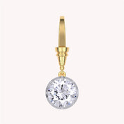 Solitaire Charm Pendant Necklace Two Tone Pendant Multi Shape 3.00 Carat Lab Created Moissanite