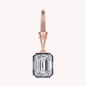Solitaire Charm Two Tone Pendant Multi Shape 3.00 Carat Lab Created Moissanite with Black Rhodium around the Stone