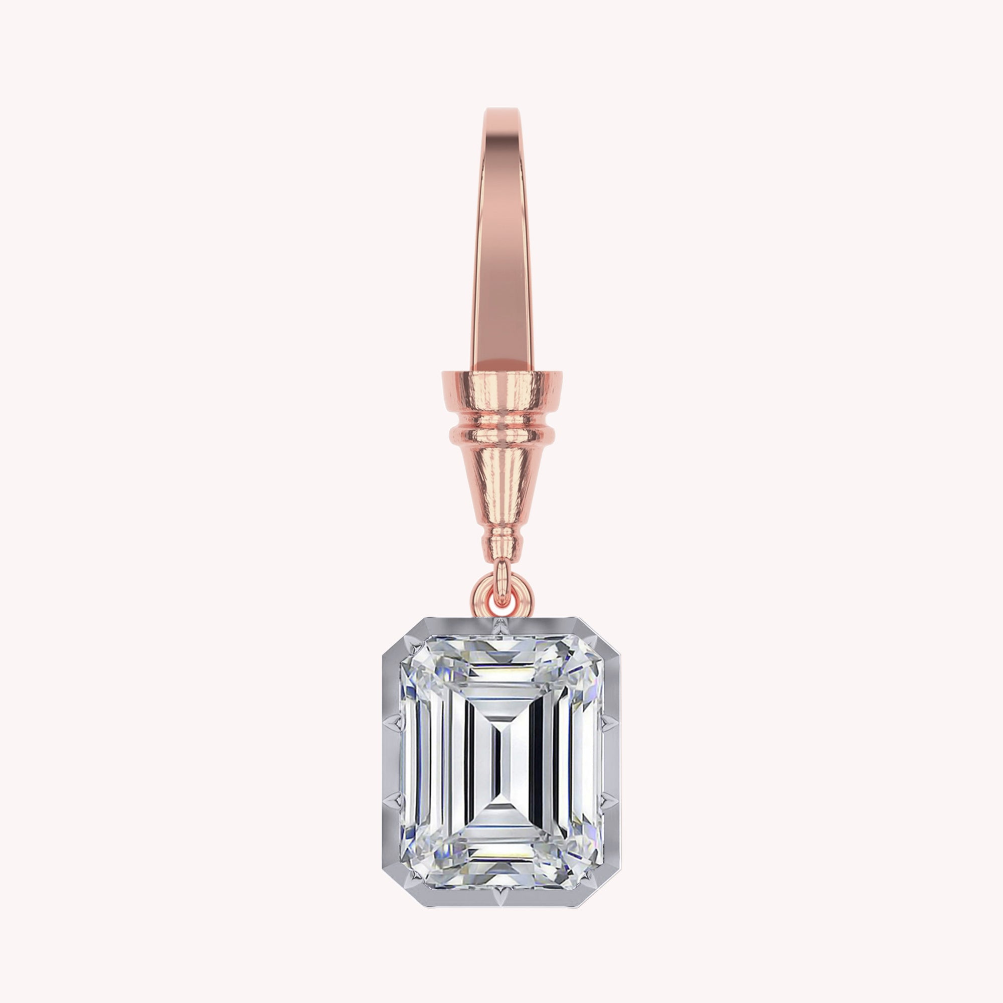 Solitaire Charm Pendant Necklace Two Tone Pendant Multi Shape 3.00 Carat Lab Created Moissanite