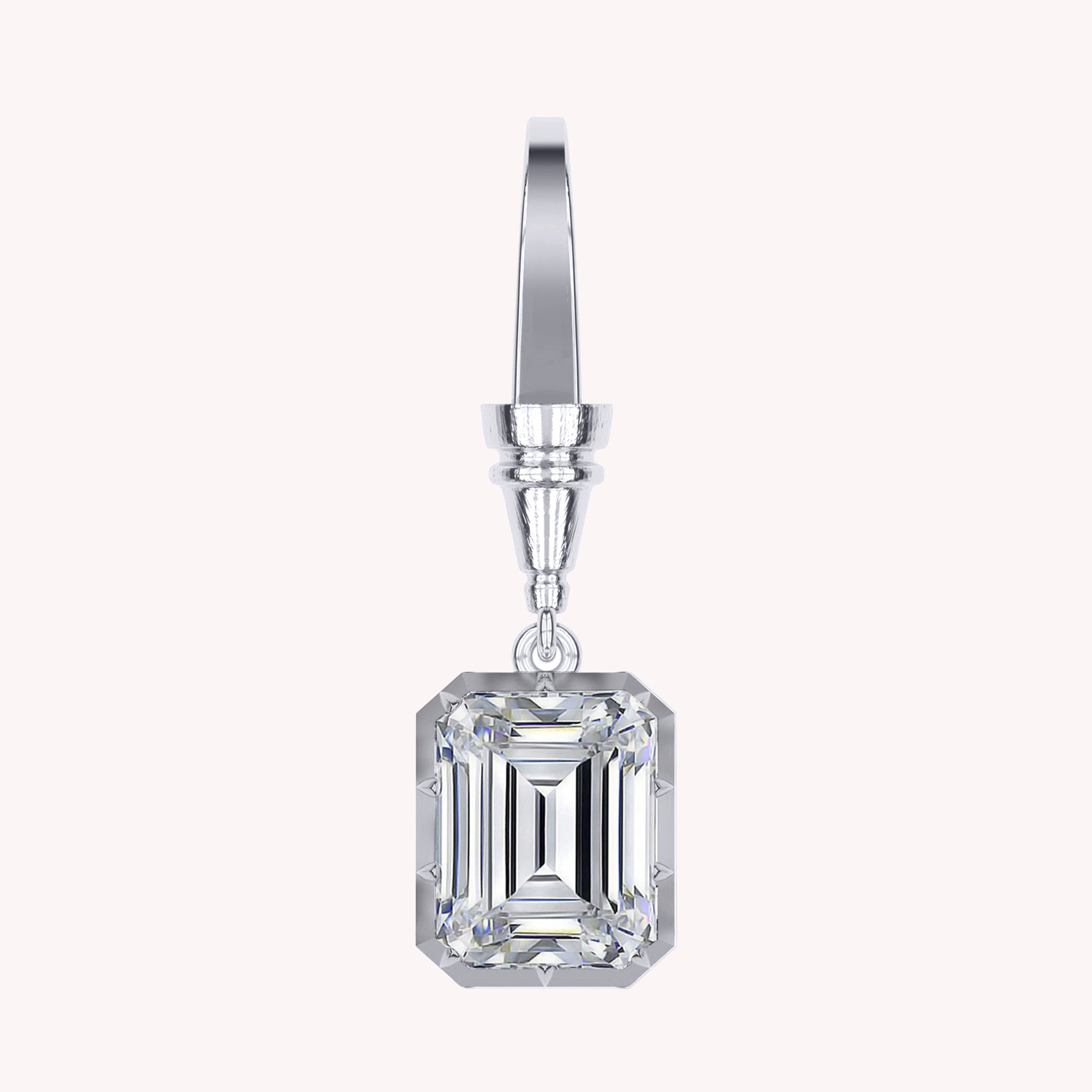 Solitaire Charm Pendant Necklace Two Tone Pendant Multi Shape 3.00 Carat Lab Created Moissanite