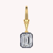 Solitaire Charm Two Tone Pendant Multi Shape 3.00 Carat Lab Created Moissanite with Black Rhodium around the Stone