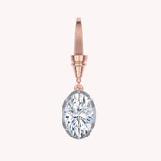 Solitaire Charm Pendant Necklace Two Tone Pendant Multi Shape 3.00 Carat Lab Created Moissanite