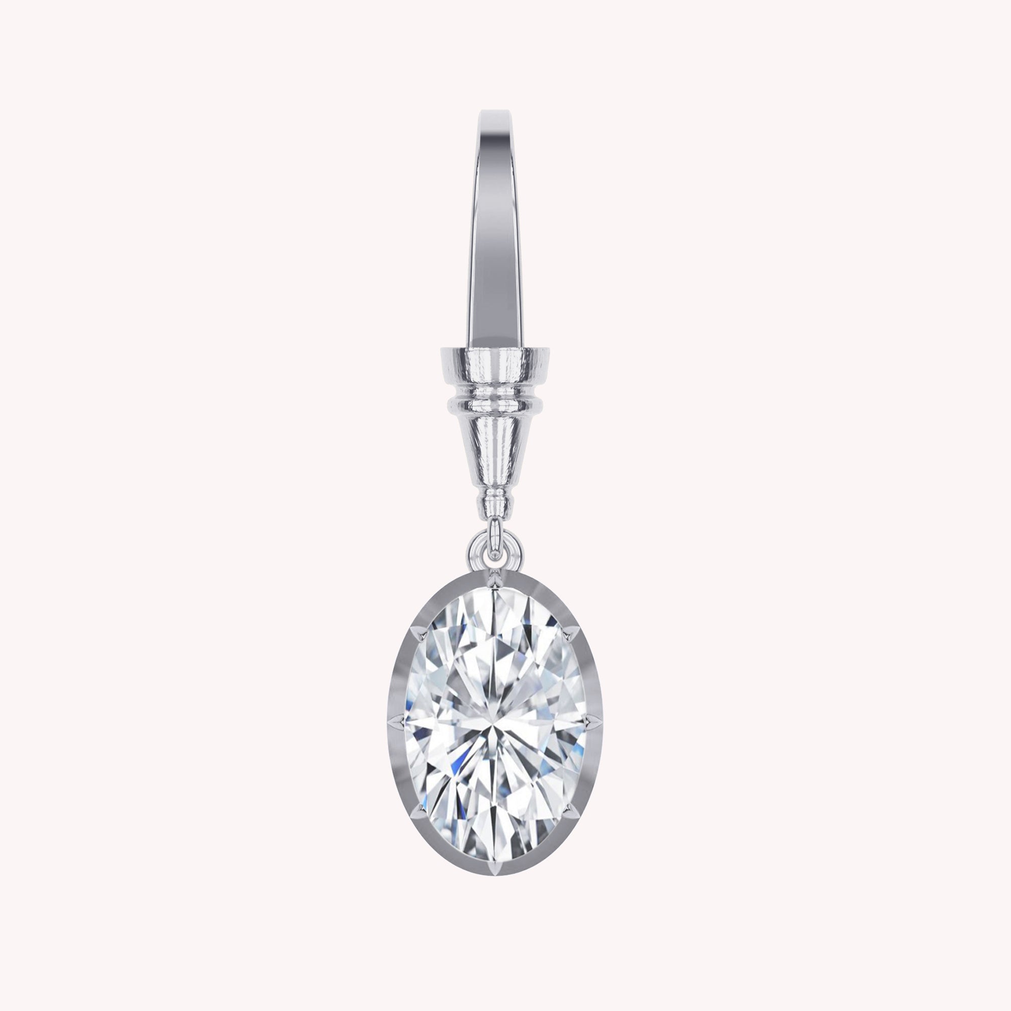 Solitaire Charm Pendant Necklace Two Tone Pendant Multi Shape 3.00 Carat Lab Created Moissanite