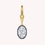 Solitaire Charm Two Tone Pendant Multi Shape 3.00 Carat Lab Created Moissanite with Black Rhodium around the Stone