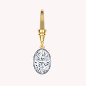 Solitaire Charm Pendant Necklace Two Tone Pendant Multi Shape 3.00 Carat Lab Created Moissanite