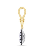Solitaire Charm Two Tone Pendant Multi Shape 3.00 Carat Lab Created Moissanite with Black Rhodium around the Stone