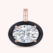 Solitaire Pendant Oval Cut Lab Created Moissanite Diamond