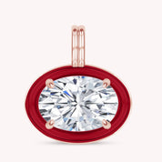 Solitaire Pendant Oval Cut Lab Created Moissanite Diamond
