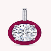 Solitaire Pendant Oval Cut Lab Created Moissanite Diamond