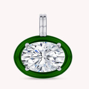 Solitaire Pendant Oval Cut Lab Created Moissanite Diamond