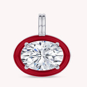 Solitaire Pendant Oval Cut Lab Created Moissanite Diamond