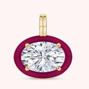 Solitaire Pendant Oval Cut Lab Created Moissanite Diamond