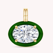 Solitaire Pendant Oval Cut Lab Created Moissanite Diamond