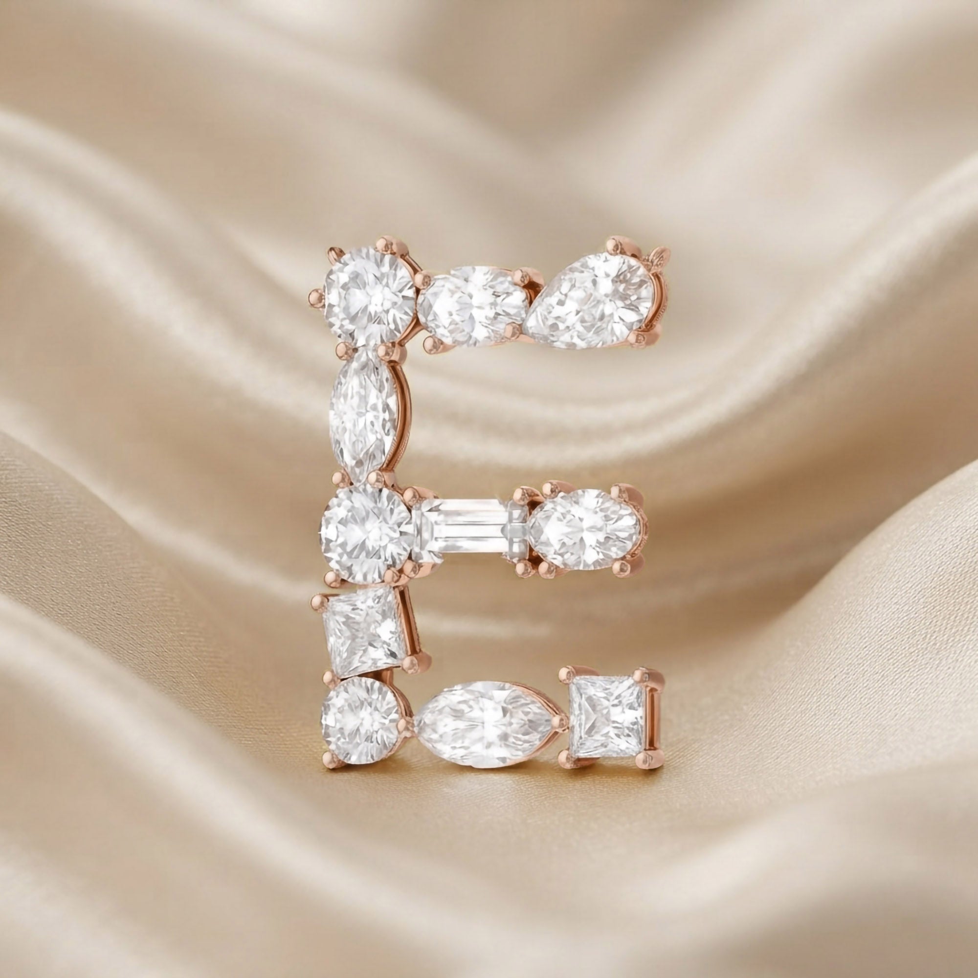 Initial Letter Pendant Multi Shape Lab Grown Diamond