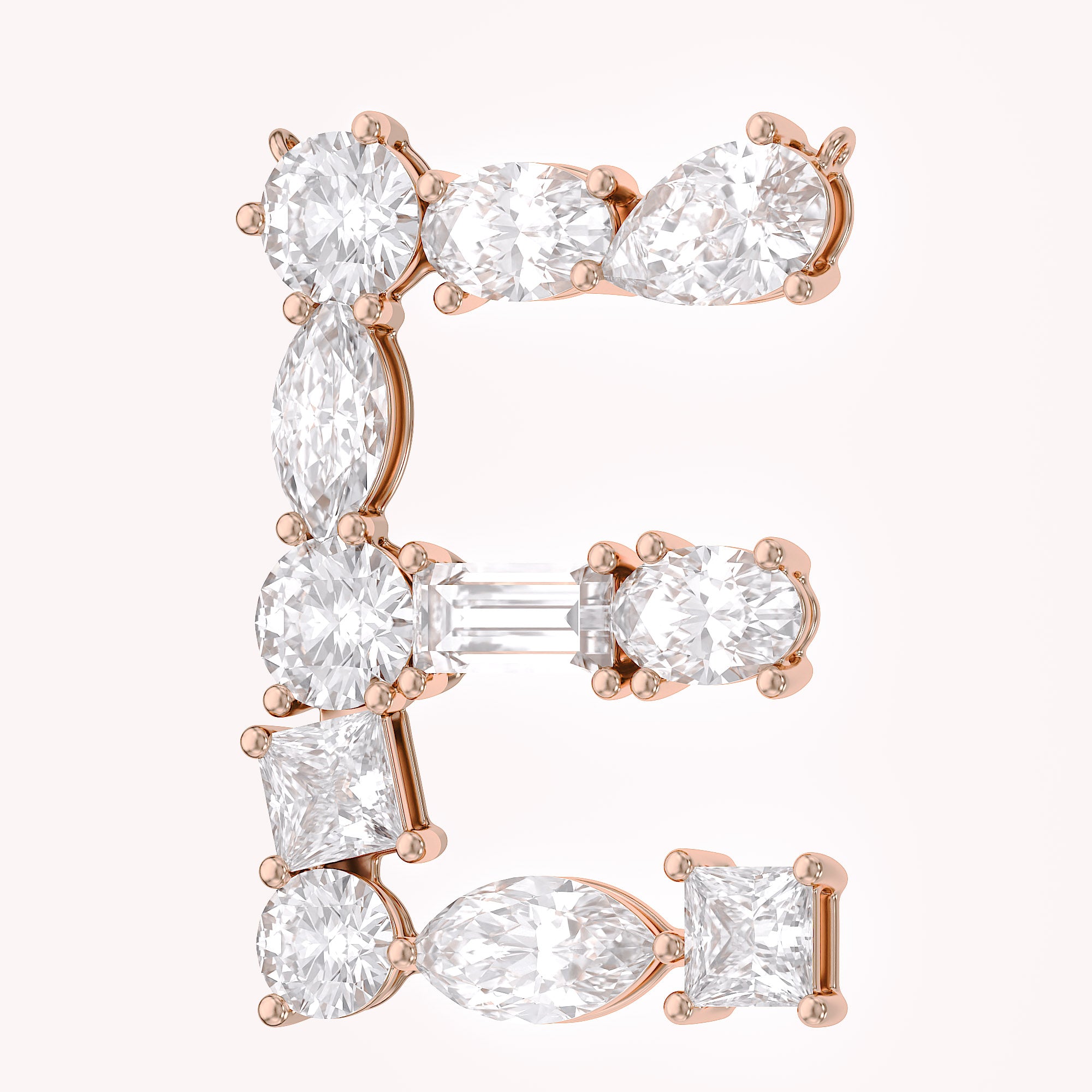 Initial Letter Pendant Multi Shape Lab Grown Diamond