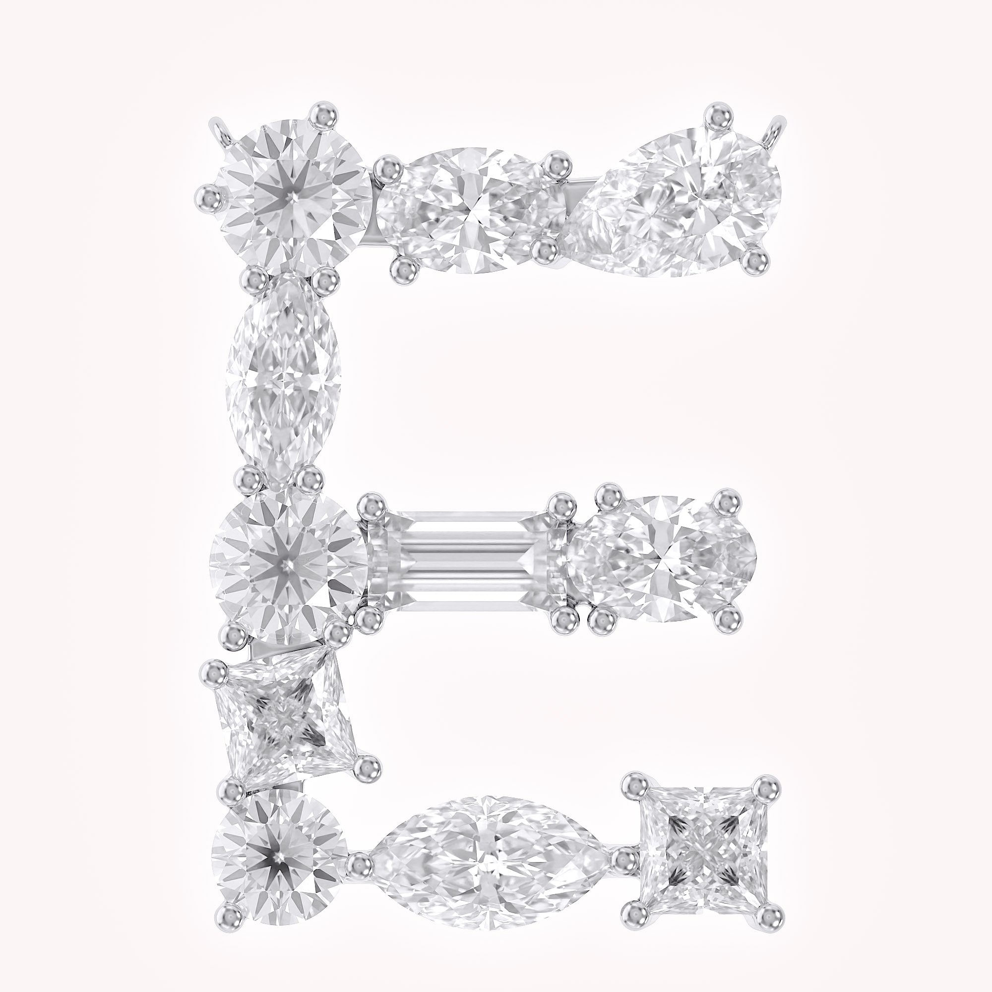 Initial Letter Pendant Multi Shape Lab Grown Diamond