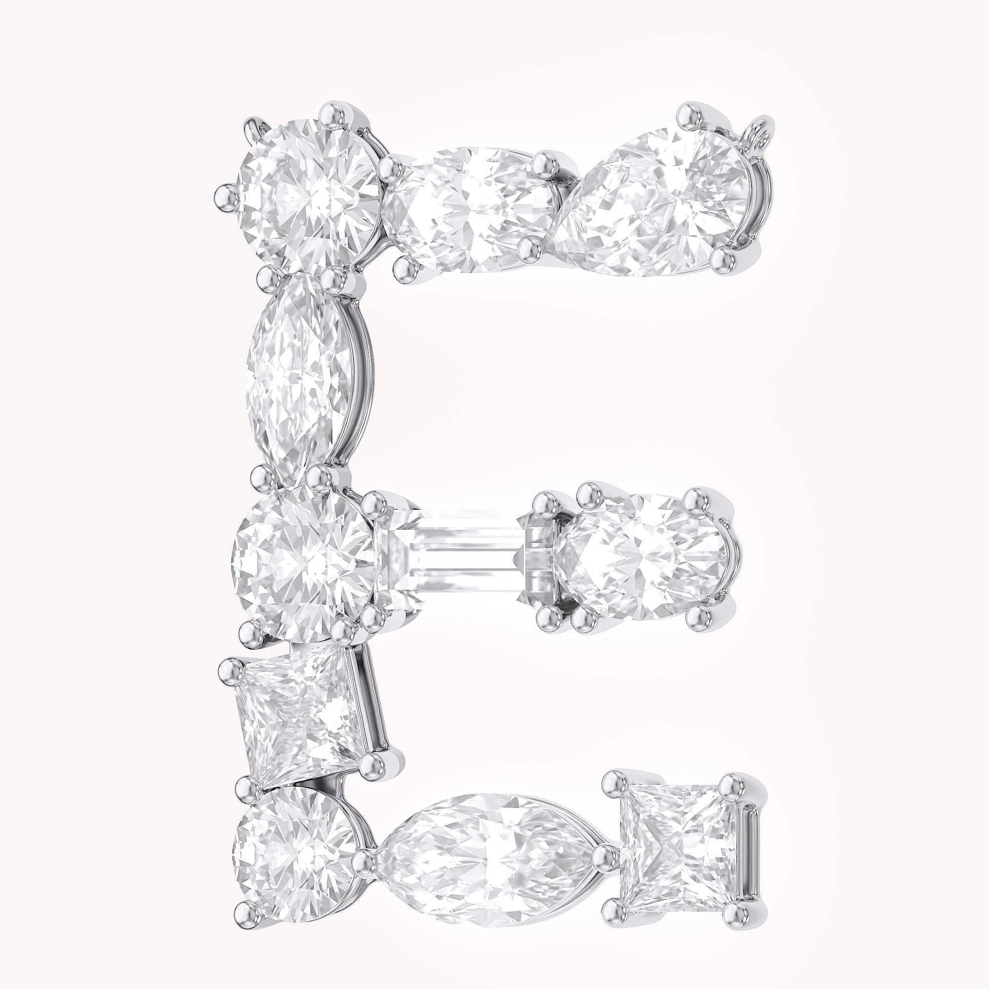 Initial Letter Pendant Multi Shape Lab Grown Diamond