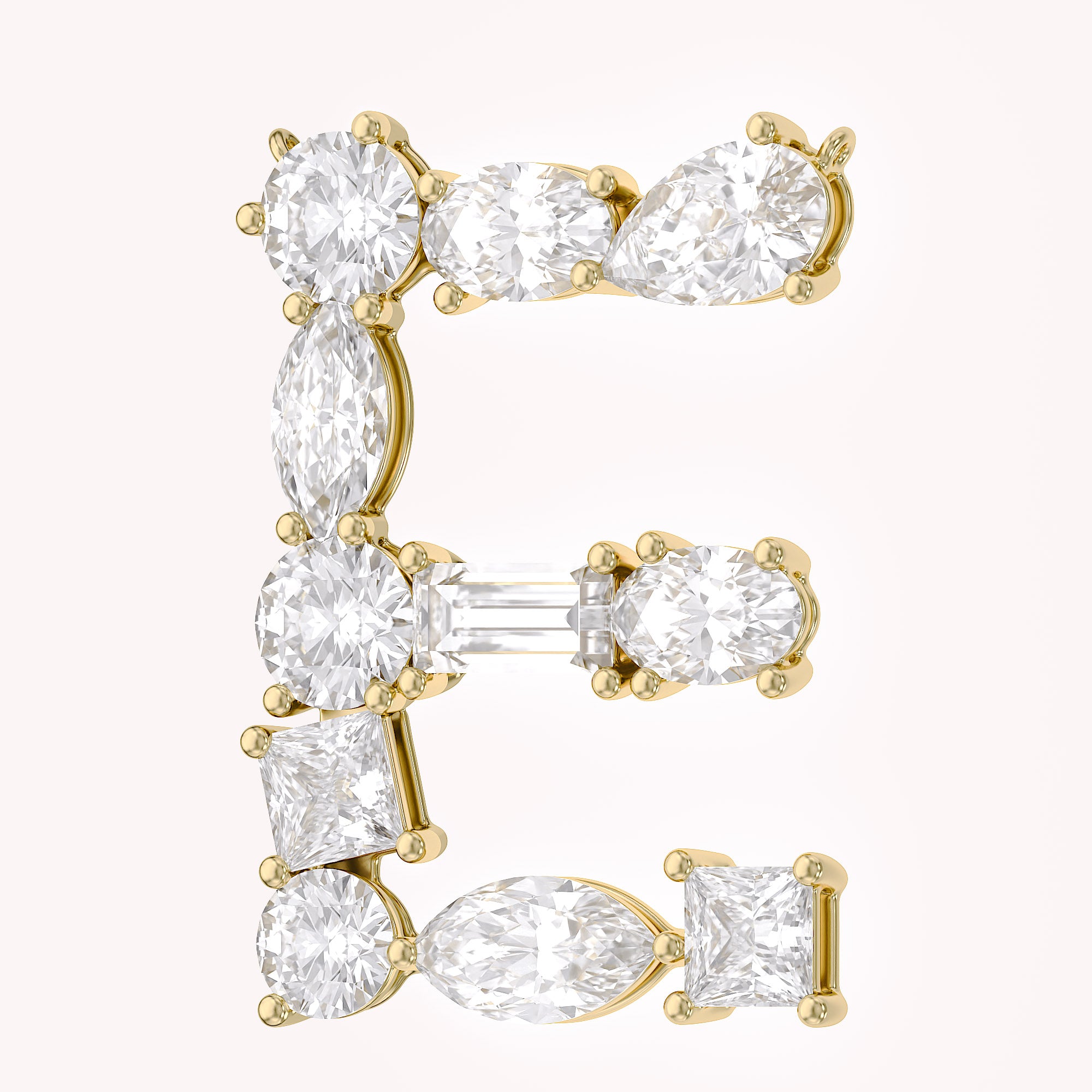 Initial Letter Pendant Multi Shape Lab Grown Diamond