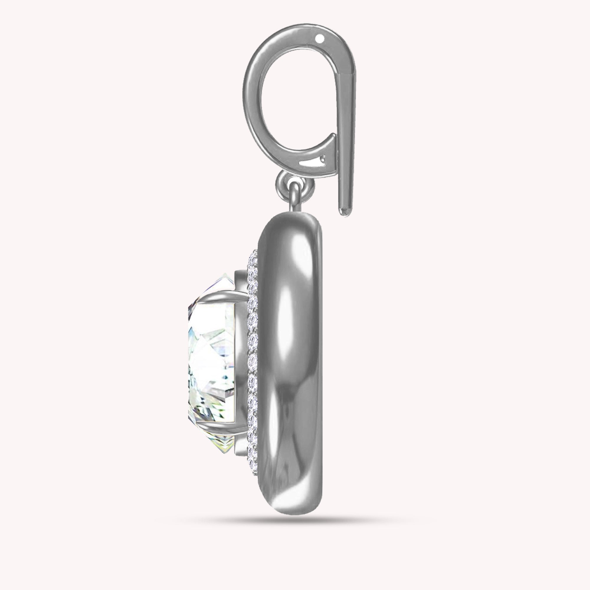 Lab Created Moissanite Halo Solitaire Pendant
