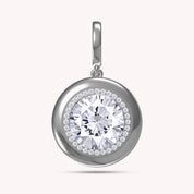 Lab Created Moissanite Halo Solitaire Pendant