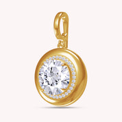 Lab Created Moissanite Halo Solitaire Pendant