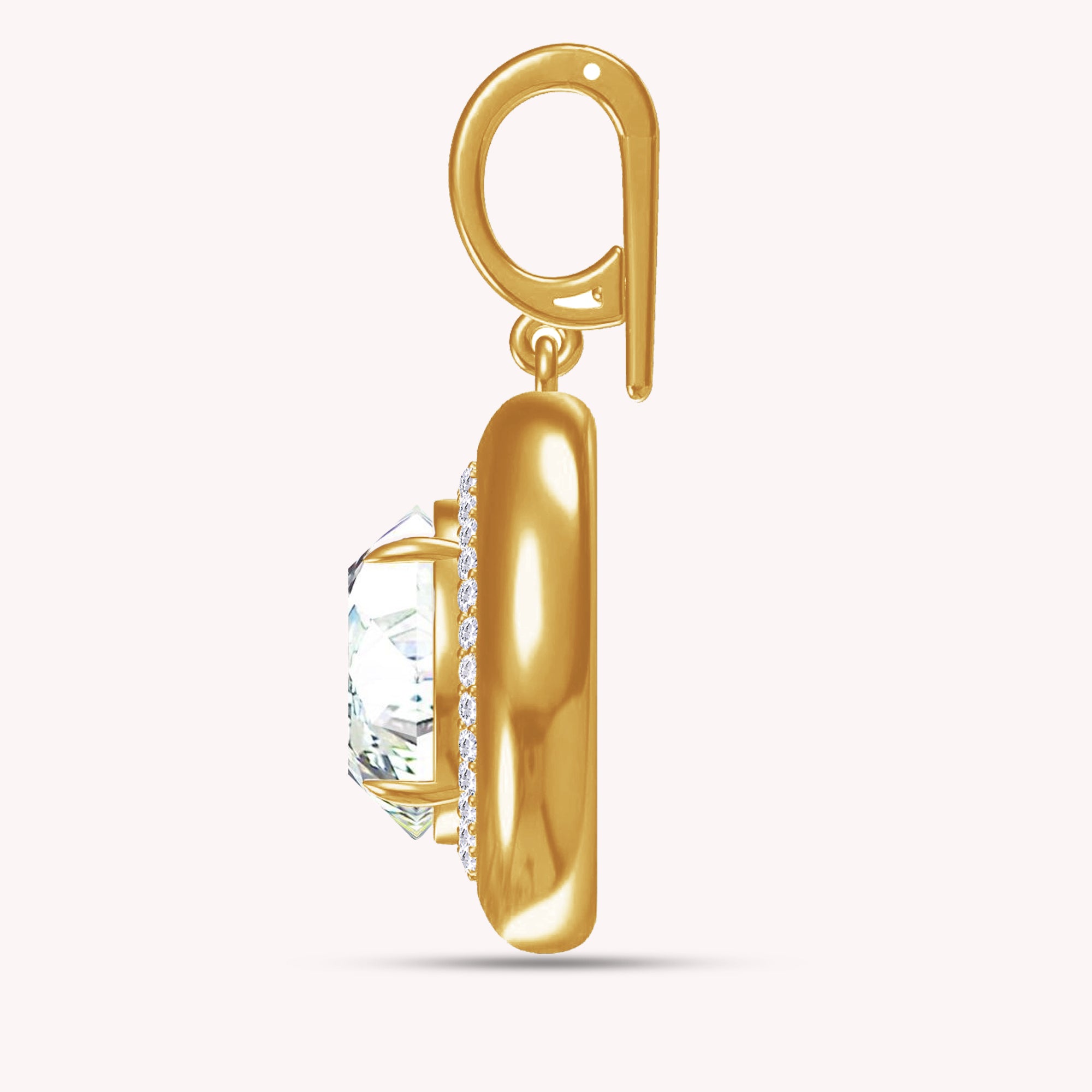 Lab Created Moissanite Halo Solitaire Pendant
