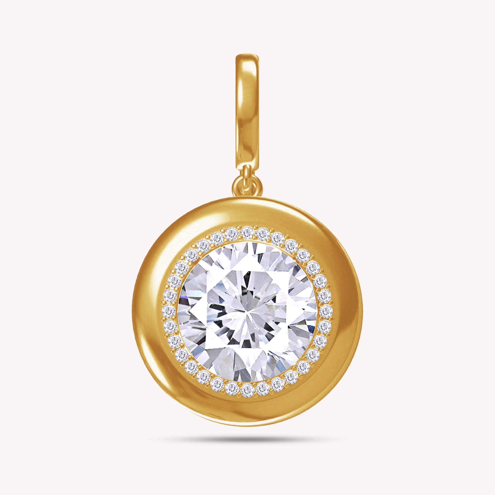 Lab Created Moissanite Halo Solitaire Pendant