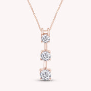 Past Present Future 3 Stone Pendant Necklace Sterling Silver