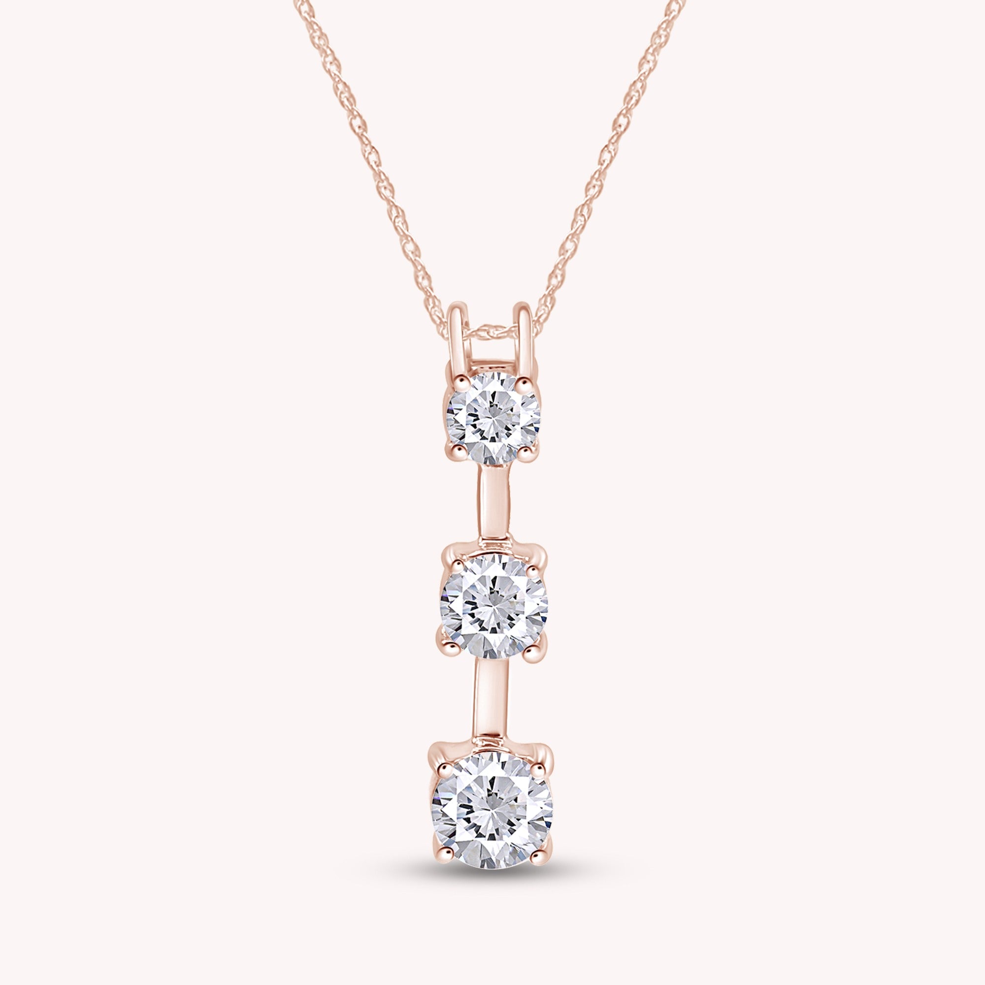 Past Present Future 3 Stone Pendant Necklace Sterling Silver