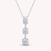 Past Present Future 3 Stone Pendant Necklace Sterling Silver