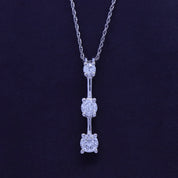 Past Present Future 3 Stone Pendant Necklace Sterling Silver