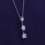 Past Present Future 3 Stone Pendant Necklace Sterling Silver