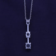 Past Present Future 3 Stone Pendant Necklace Sterling Silver