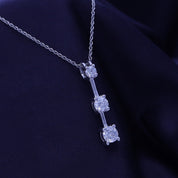 Past Present Future 3 Stone Pendant Necklace Sterling Silver