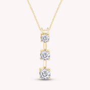 Past Present Future 3 Stone Pendant Necklace Sterling Silver
