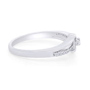 1/10 Carat Round Cut White Natural Diamond Split Shank Heart Promise Ring In 925 Sterling Silver