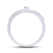 1/10 Carat Round Cut White Natural Diamond Split Shank Heart Promise Ring In 925 Sterling Silver