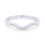 Curved Wedding Band Ring Natural Diamond