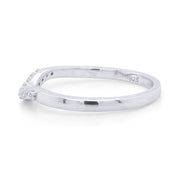 Curved Wedding Band Ring Natural Diamond