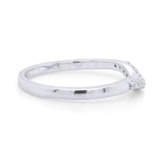 Curved Wedding Band Ring Natural Diamond