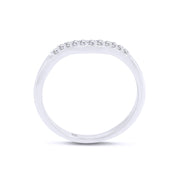 Curved Wedding Band Ring Natural Diamond