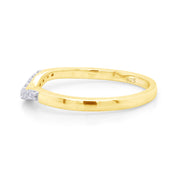Curved Wedding Band Ring Natural Diamond